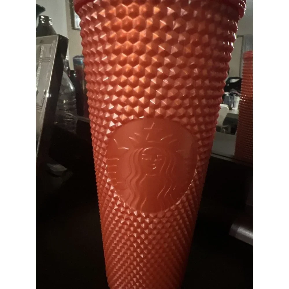 Starbucks Orange Pearlized Studded Tumbler 24oz - New